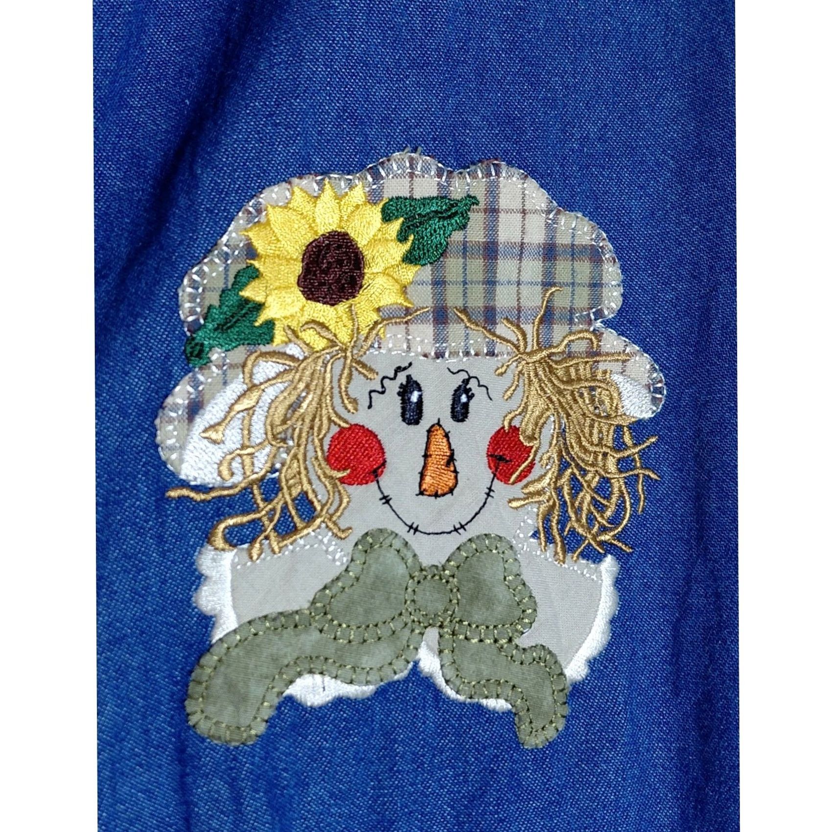 Vintage Lighthouse Apparel Embroidered Denim Shirt Women Size L Blue Solid Long Sleeve Size L / US 10 / IT 46 - 4 Thumbnail