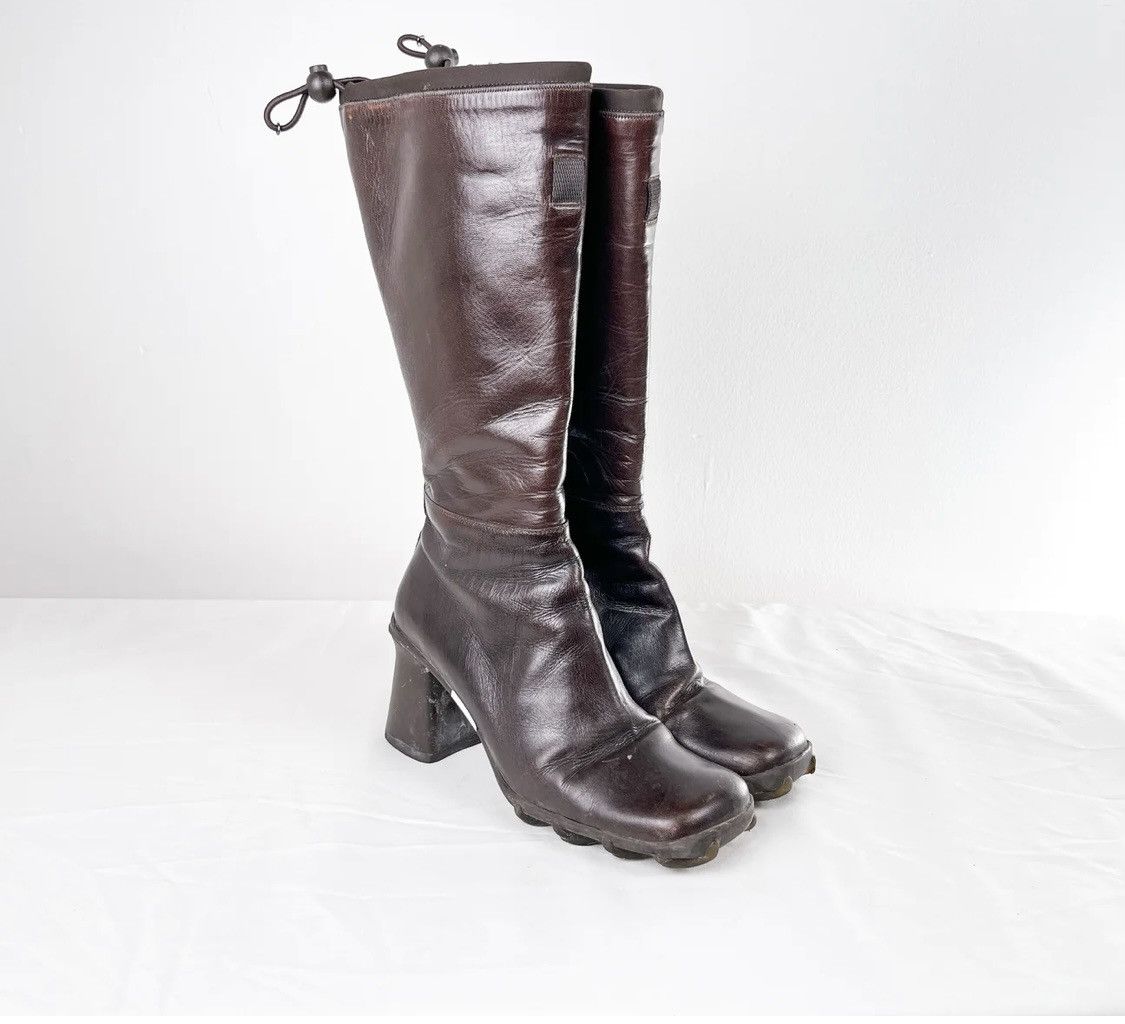 miu miu laced leather boots