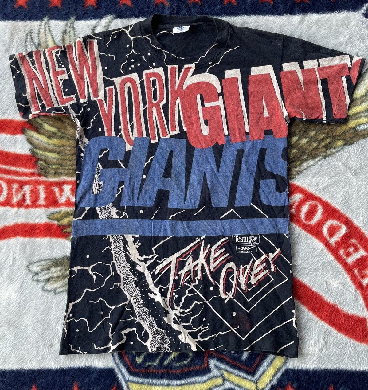 NFL Vintage Magic Johnson T's New York Giants All Over Print Tee Size US M / EU 48-50 / 2 - 11 Thumbnail