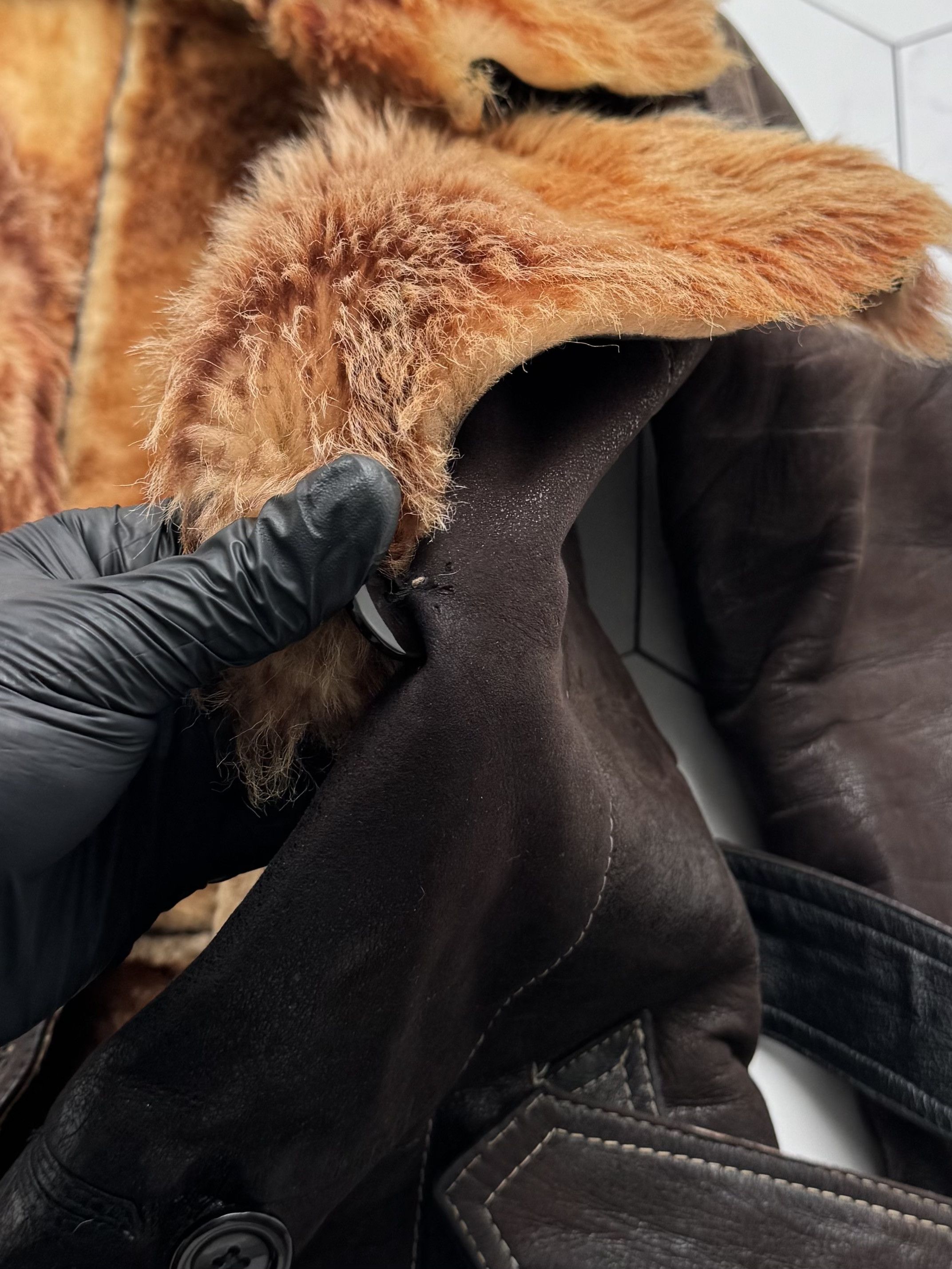 Vintage Vintage Real Sheepskin Coat With Belt (B250)D15E2 Size XS / US 0-2 / IT 36-38 - 10 Thumbnail
