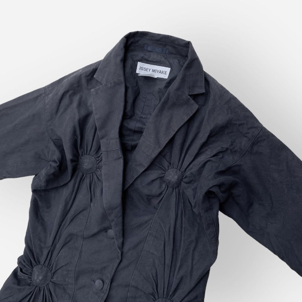 image of Issey Miyake Vintage Fall 2003 Circle Drape Canvas Coat in Faded Black, Women's (Size Medium)