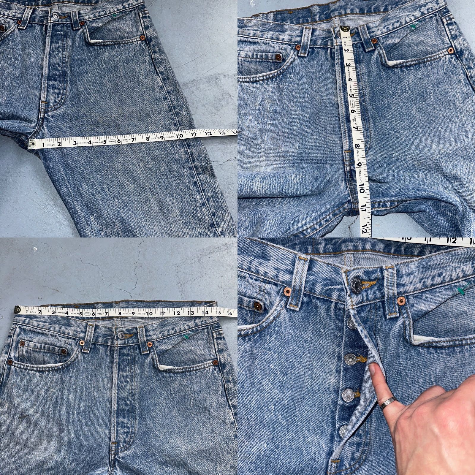 Levi's VINTAGE Levi's 501 Jeans 90s USA Straight Leg Blue Light Wash 32x30 Men Regular Denim Cotton Size US 32 / EU 48 - 8 Thumbnail