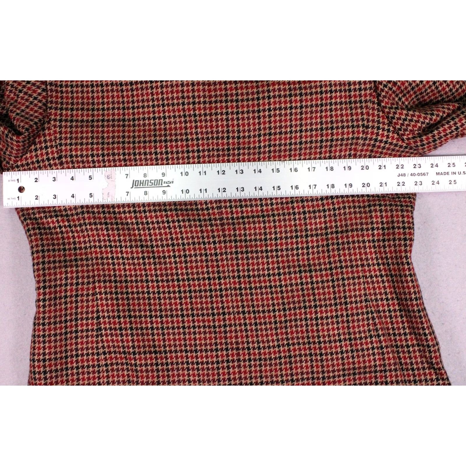 Pendleton VINTAGE Pendleton Jacket Womens 18 Blazer Tweed Houndstooth Plaid 80s Made USA Red Size XXL / US 16-18 / IT 52-54 - 7 Thumbnail