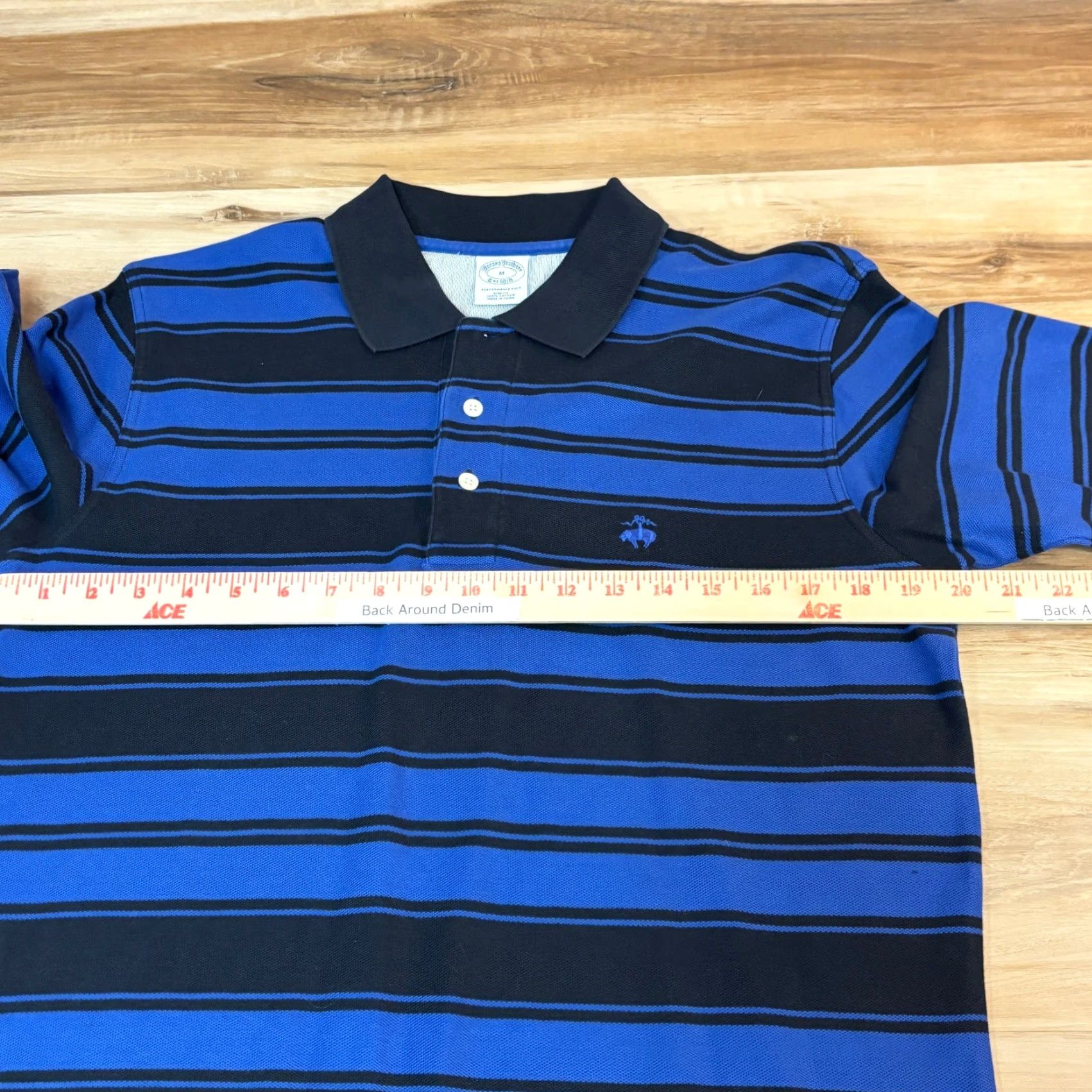 Brooks Brothers Brooks Brothers Polo Shirt Mens M Long Sleeve Slim Blue Black Stripe Performance Polo Casual Workwear Golf Tennis Walking Size US M / EU 48-50 / 2 - 5 Thumbnail