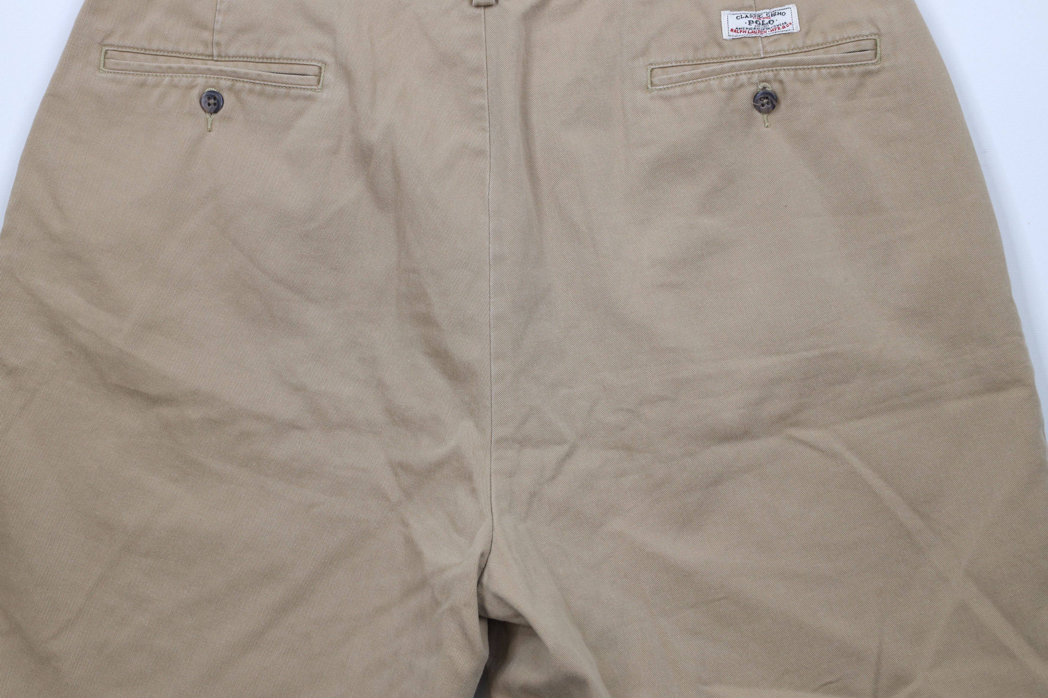 Ralph Lauren × Vintage Vintage 90s Ralph Lauren Knee Chino Shorts Beige Cotton Size US 36 / EU 52 - 10 Thumbnail
