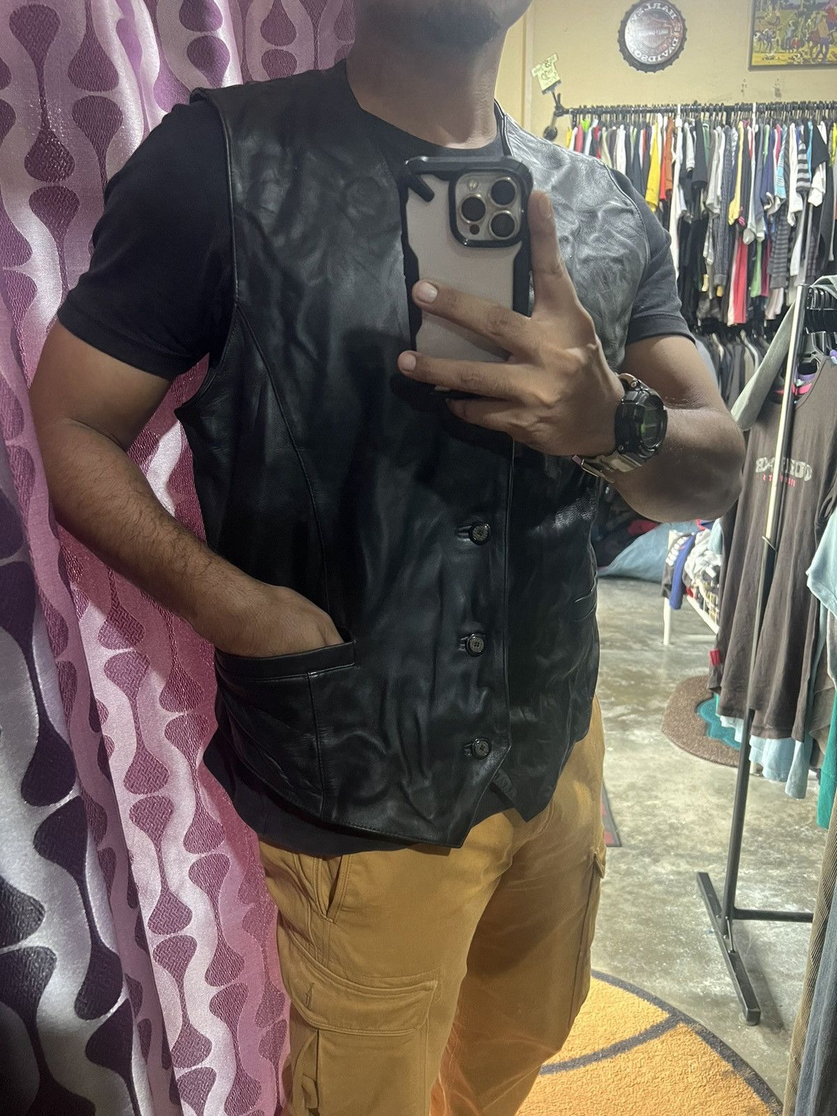 Johnbull 🔥Vintage Black Johnbull Leather Vest Size US M / EU 48-50 / 2 - 17 Thumbnail