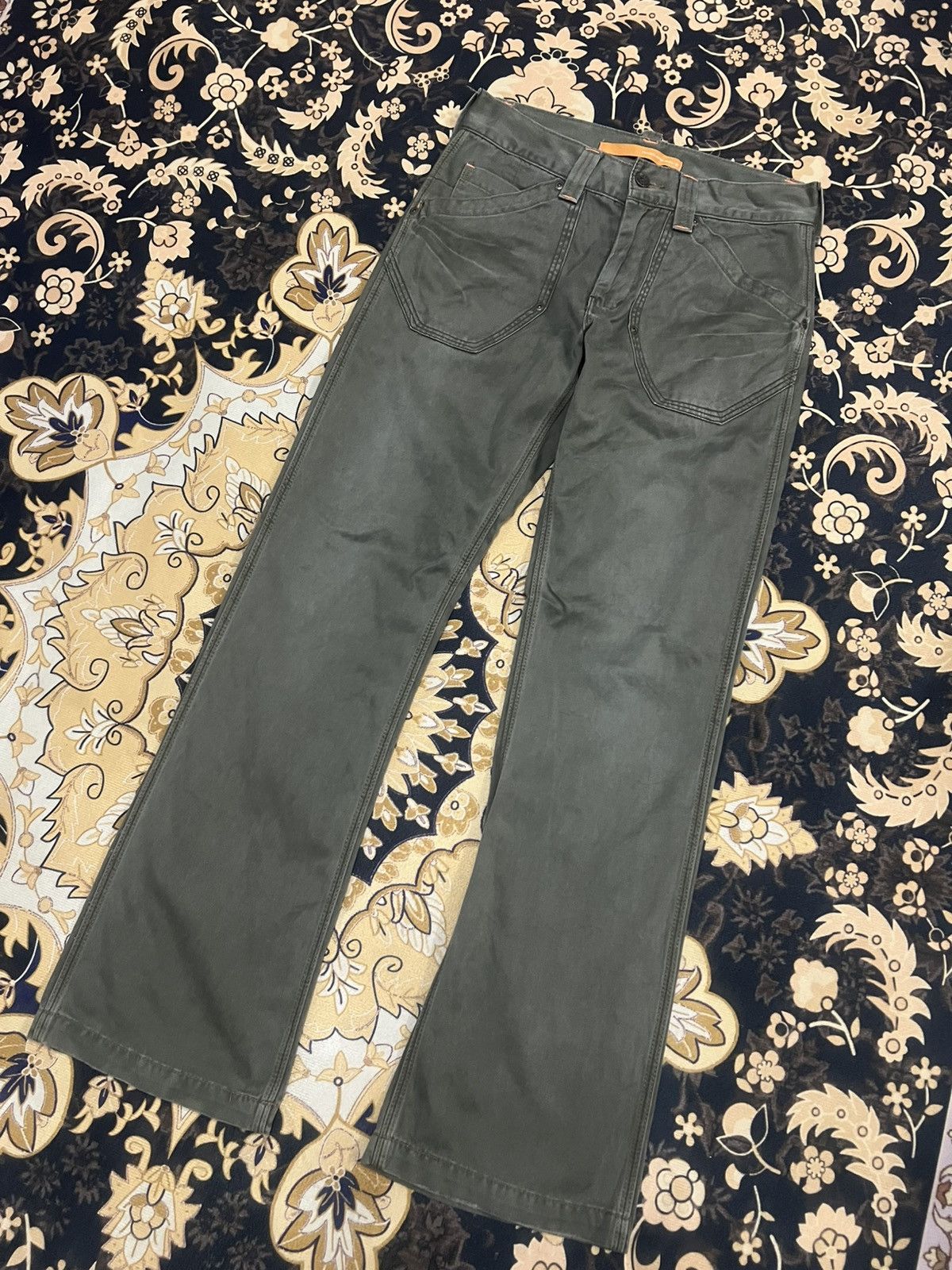 Japanese Brand FLARED🔥EDWIN XV GREEN ARMY CORTON PANT Size US 29 - 5 Thumbnail