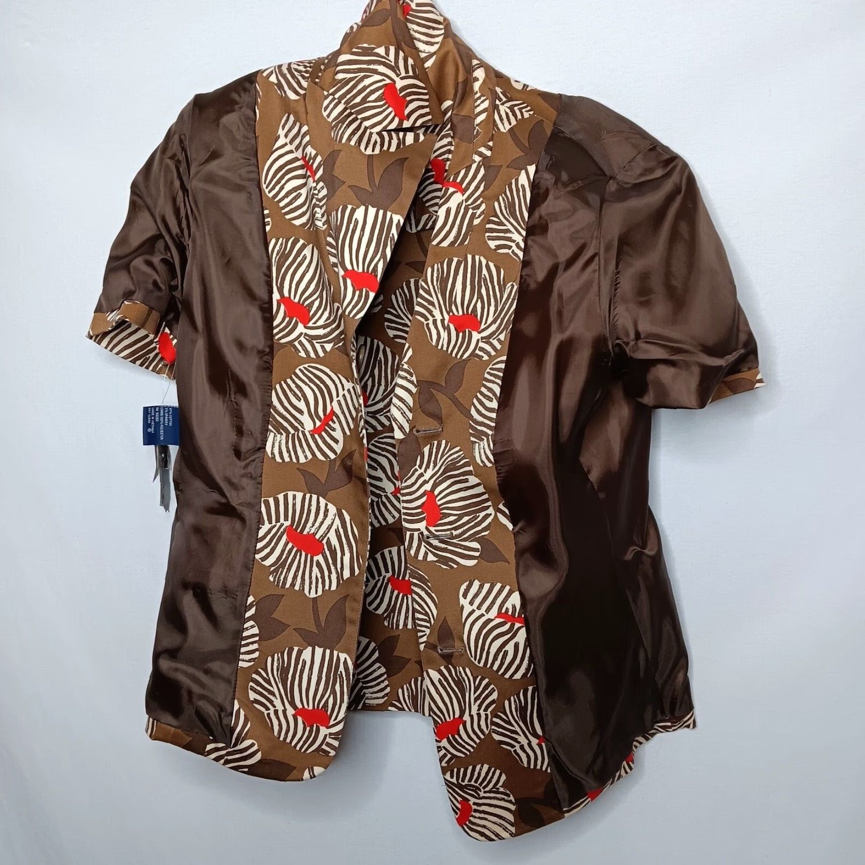 Evan Picone VINTAGE Evan Picone Skirt Suit Women's 2 Piece Brown Floral Short Sleeve Top New Size L / US 10 / IT 46 - 6 Thumbnail