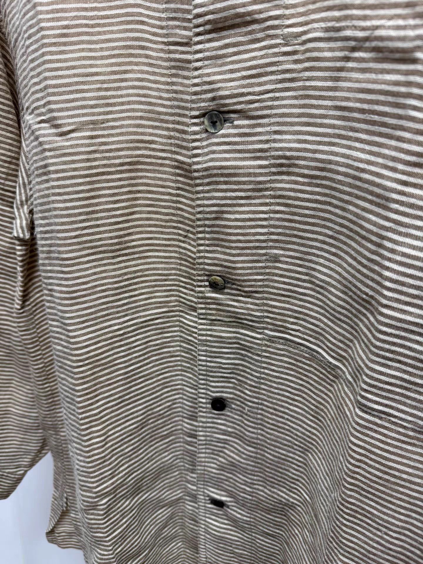 Issey Miyake Issey miyake Linen Striped Shirt K20 Size US M / EU 48-50 / 2 - 3 Thumbnail