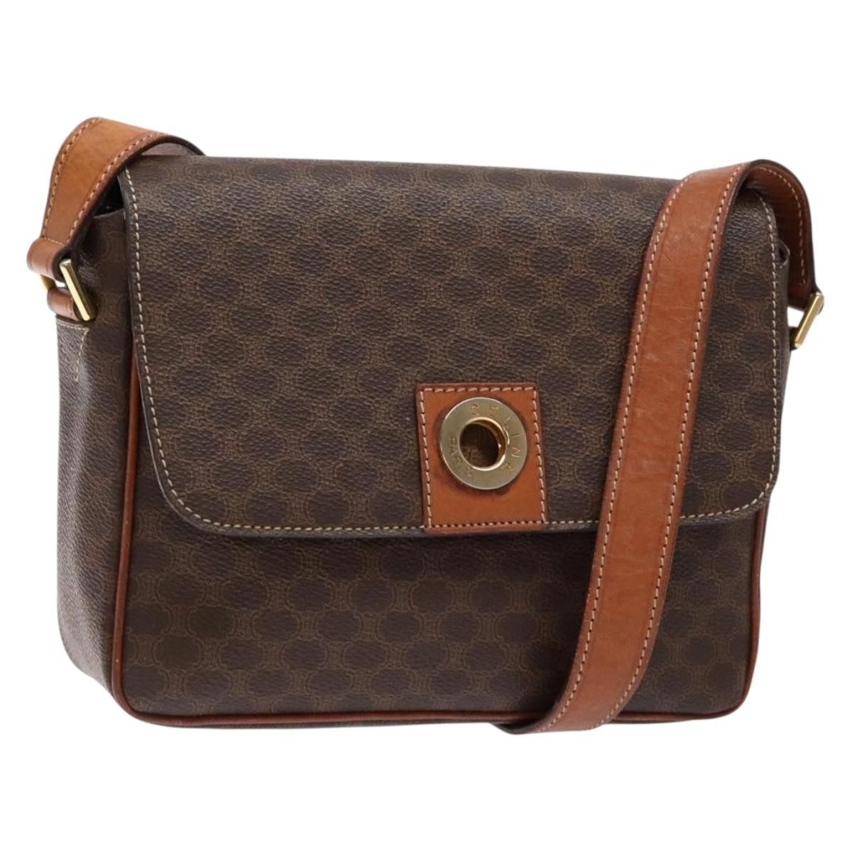 Celine CELINE Macadam Canvas Shoulder Bag Pvc Leather Brown Gold Size ONE SIZE - 1 Thumbnail