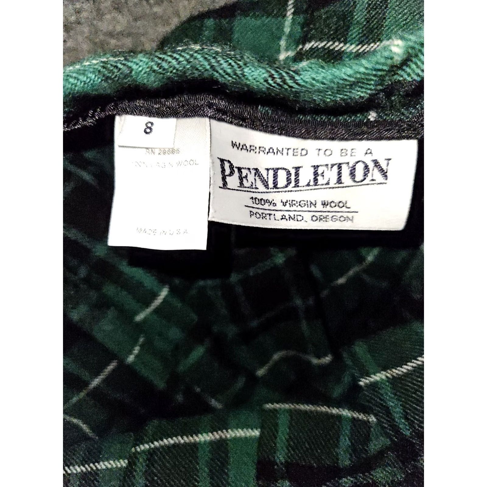 Pendleton Pendleton Wool Maxi Skirt Women's 8 Green Plaid Pleated Button Zip USA Vintage 80s Preppy Womens Fashion Size 30" / US 8 / IT 44 - 2 Thumbnail