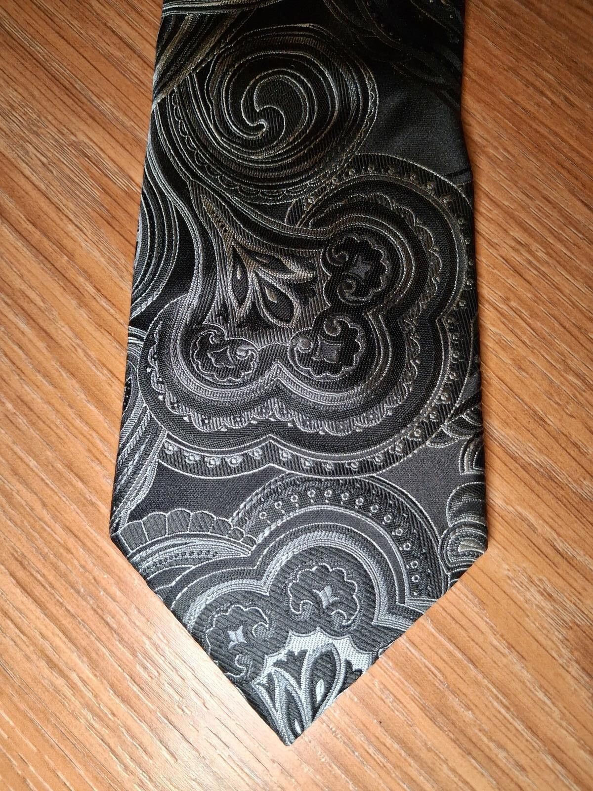 Donald Trump Donald Trump Signature Silk Tie Black Paisley Handmade Size ONE SIZE - 1 Thumbnail