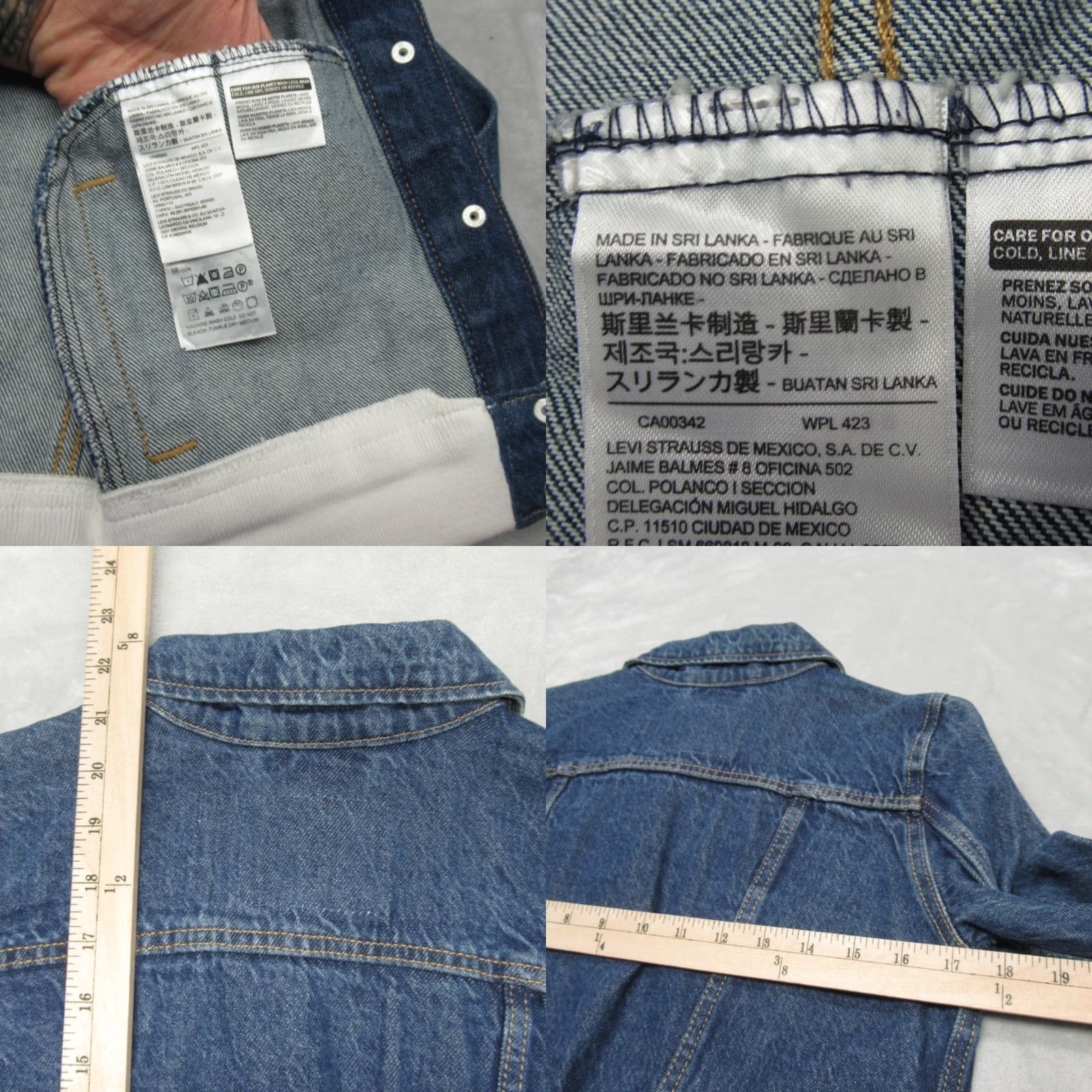 Levi's Levis Denim Trucker Jacket Womens Small Blue Ribbed Trims Button Front Varsity Size S / US 4 / IT 40 - 9 Thumbnail