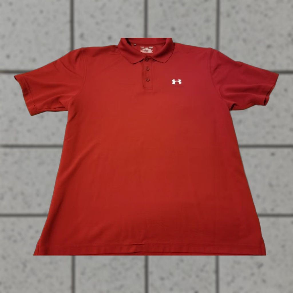 Under Armour Under Armour Polo Shirt L Mens Burgundy Red Golf Athletic Shirt Size US L / EU 52-54 / 3 - 1 Thumbnail