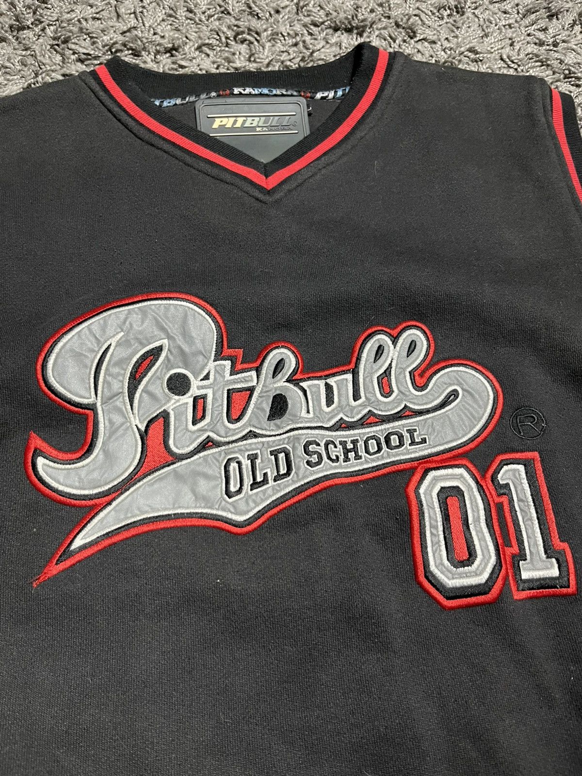 Vintage PITBULL WEST COAST OLD SCHOOL 01 COTTON RAP VEST Size US L / EU 52-54 / 3 - 2 Thumbnail
