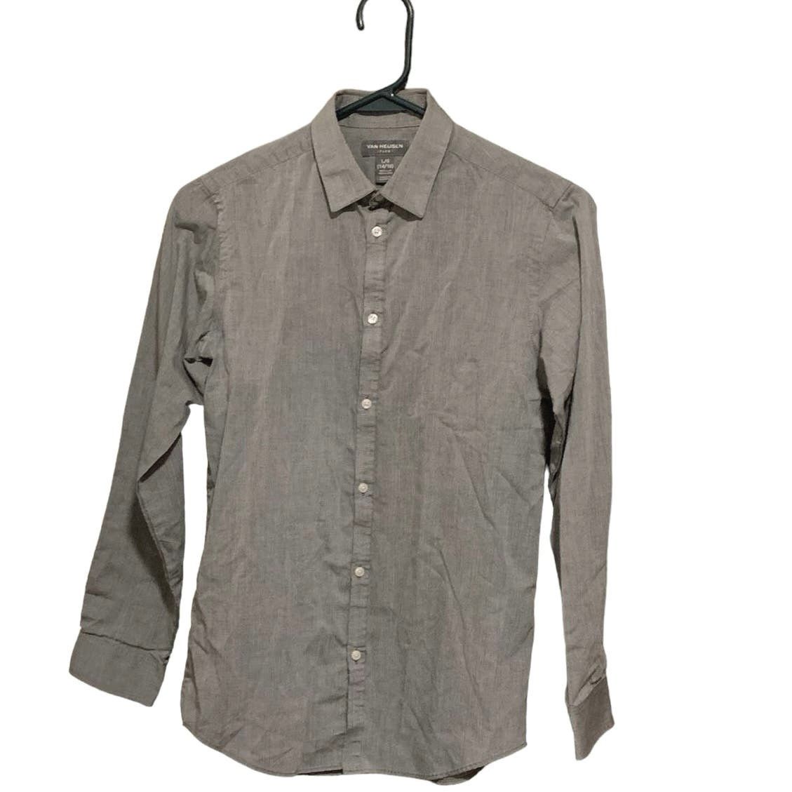 Van Heusen Van Heusen Mens Size Large Button Up Dress Shirt Grey Size US L / EU 52-54 / 3 - 1 Thumbnail