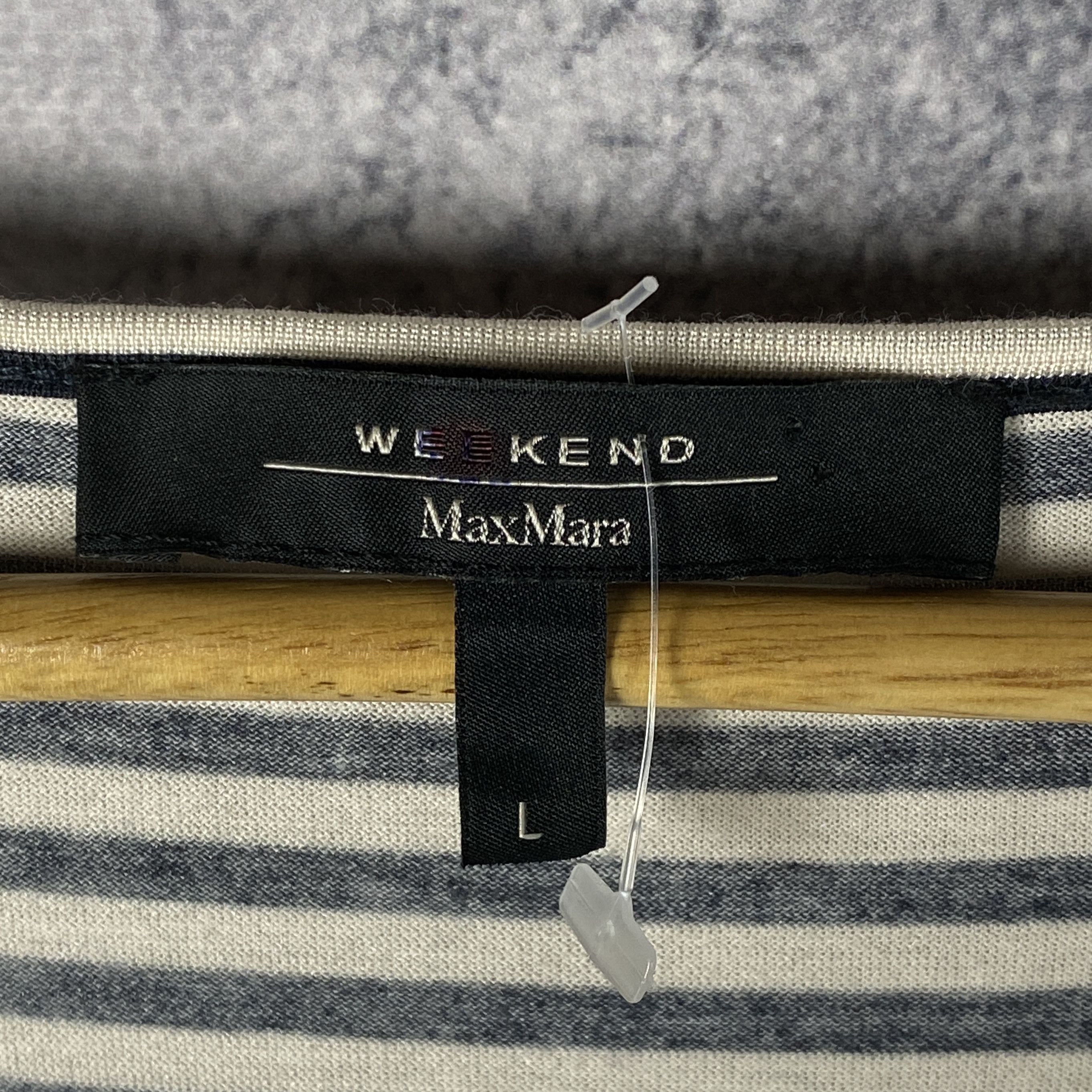 Vintage × Weekend Max Mara Weekend Max Mara Women's Dress Size L Blue White Sleeveless Size L / US 10 / IT 46 - 4 Thumbnail