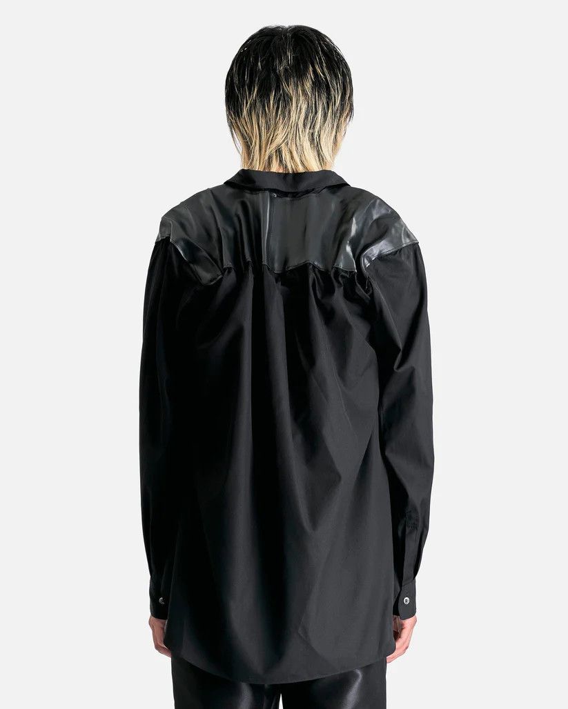 Comme des Garcons Homme Plus o1s1v1r1oon0925 Gathered Panel Shirt in Black Size US XL / EU 56 / 4 - 4 Thumbnail