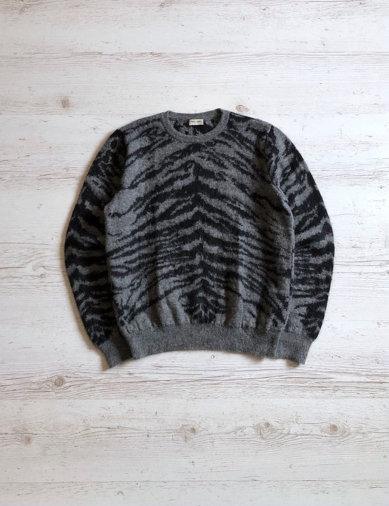 Saint Laurent Paris zebra sweater