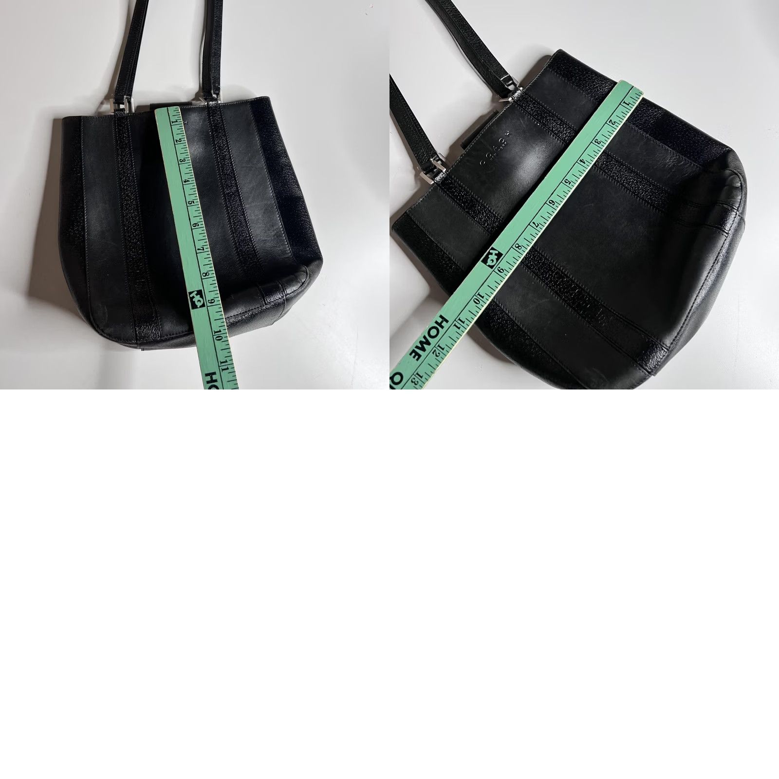 Coach Coach Womens Medium Black Leather Shoulder Bag Made In Italy Purse F9E-6706 Magnetic Lined Size ONE SIZE - 9 Thumbnail