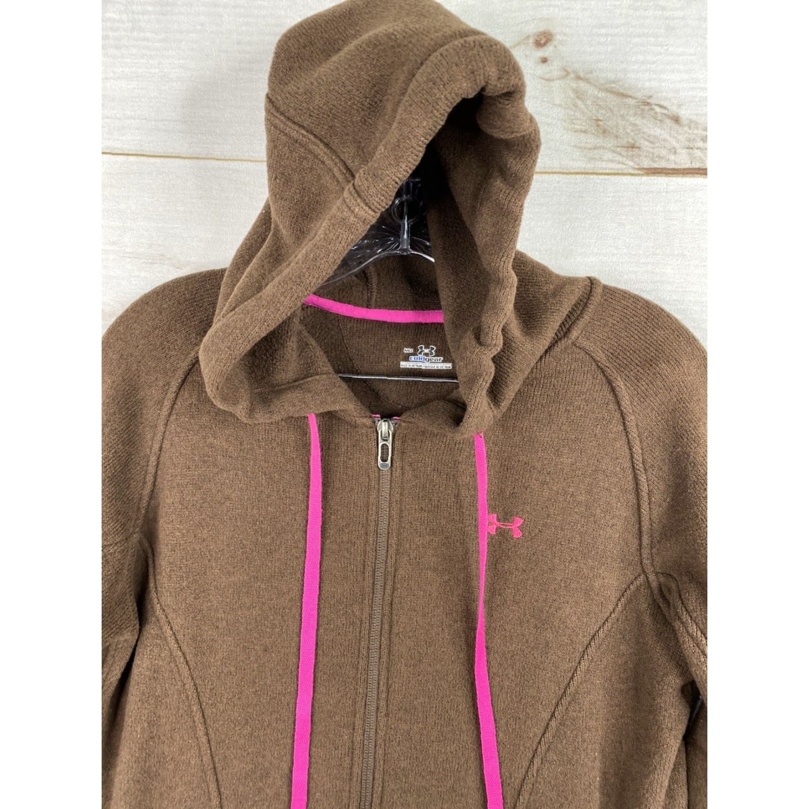 Under Armour Under Armour Hoodie Women M Brown Full Zip Fleece Pockets Cold Gear Knit Crew Neck Size M / US 6-8 / IT 42-44 - 2 Thumbnail