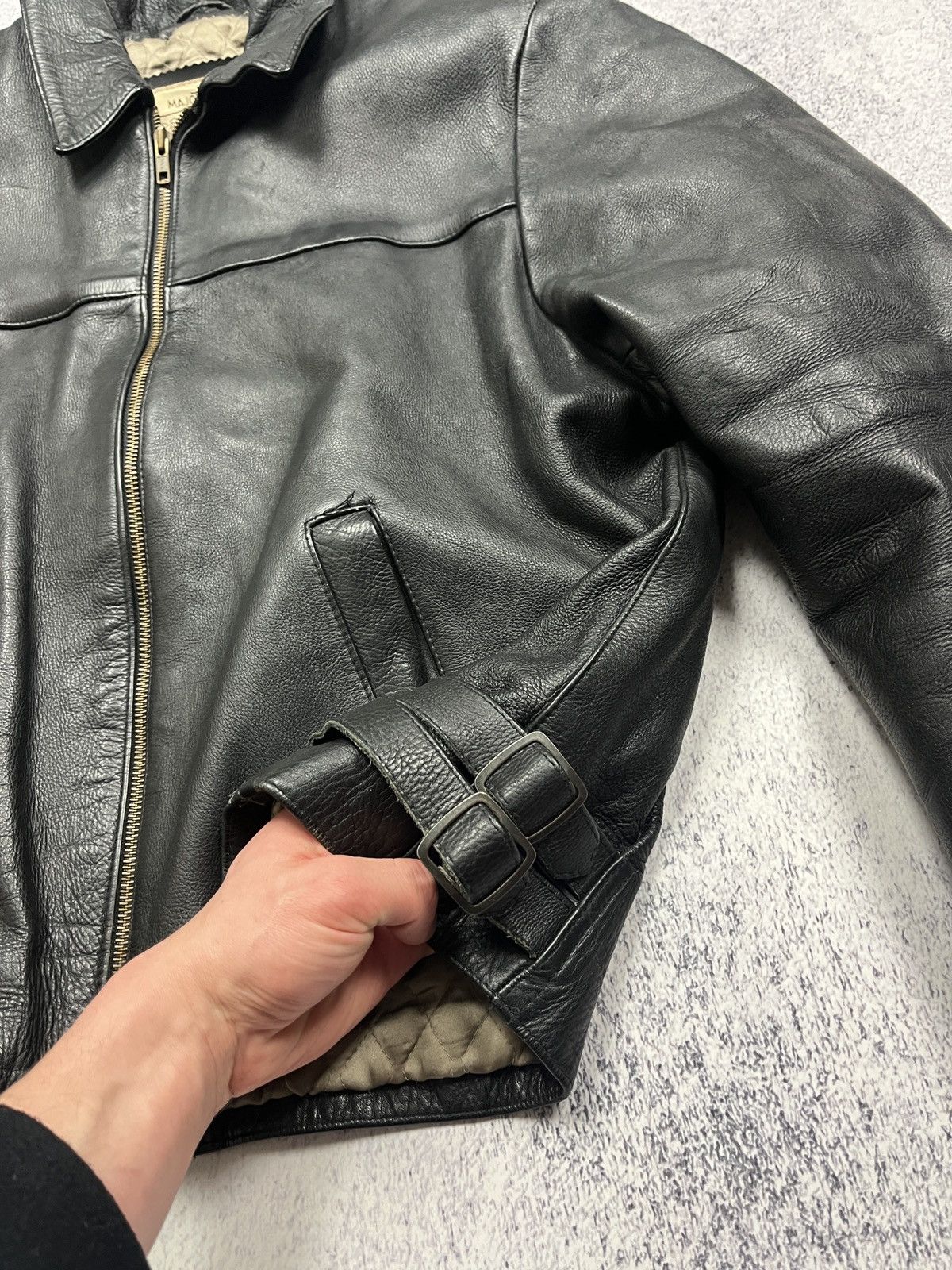 AMI Y2K Vintage AMI Leather Jacket Moto Streetwear Style USA VTG Size US S / EU 44-46 / 1 - 6 Thumbnail
