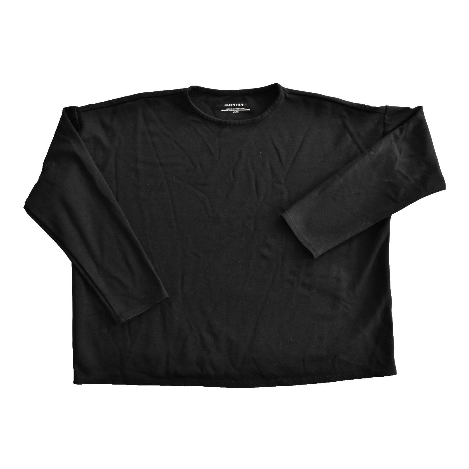 Eileen Fisher EILEEN FISHER Black Tencel Crewneck Relaxed Fit Top Size XS Size XS / US 0-2 / IT 36-38 - 1 Thumbnail