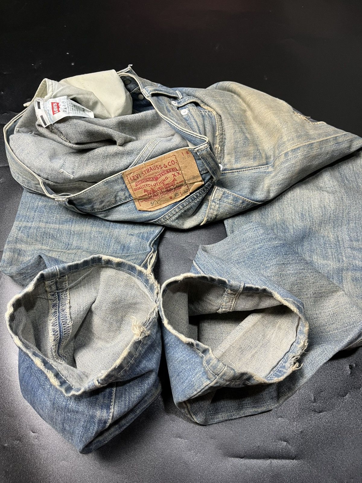 Designer × Japanese Brand × Levi's Vintage Clothing Kurt Cobain style levis patchwork Distressed faded Jeans Size US 30 / EU 46 - 9 Thumbnail