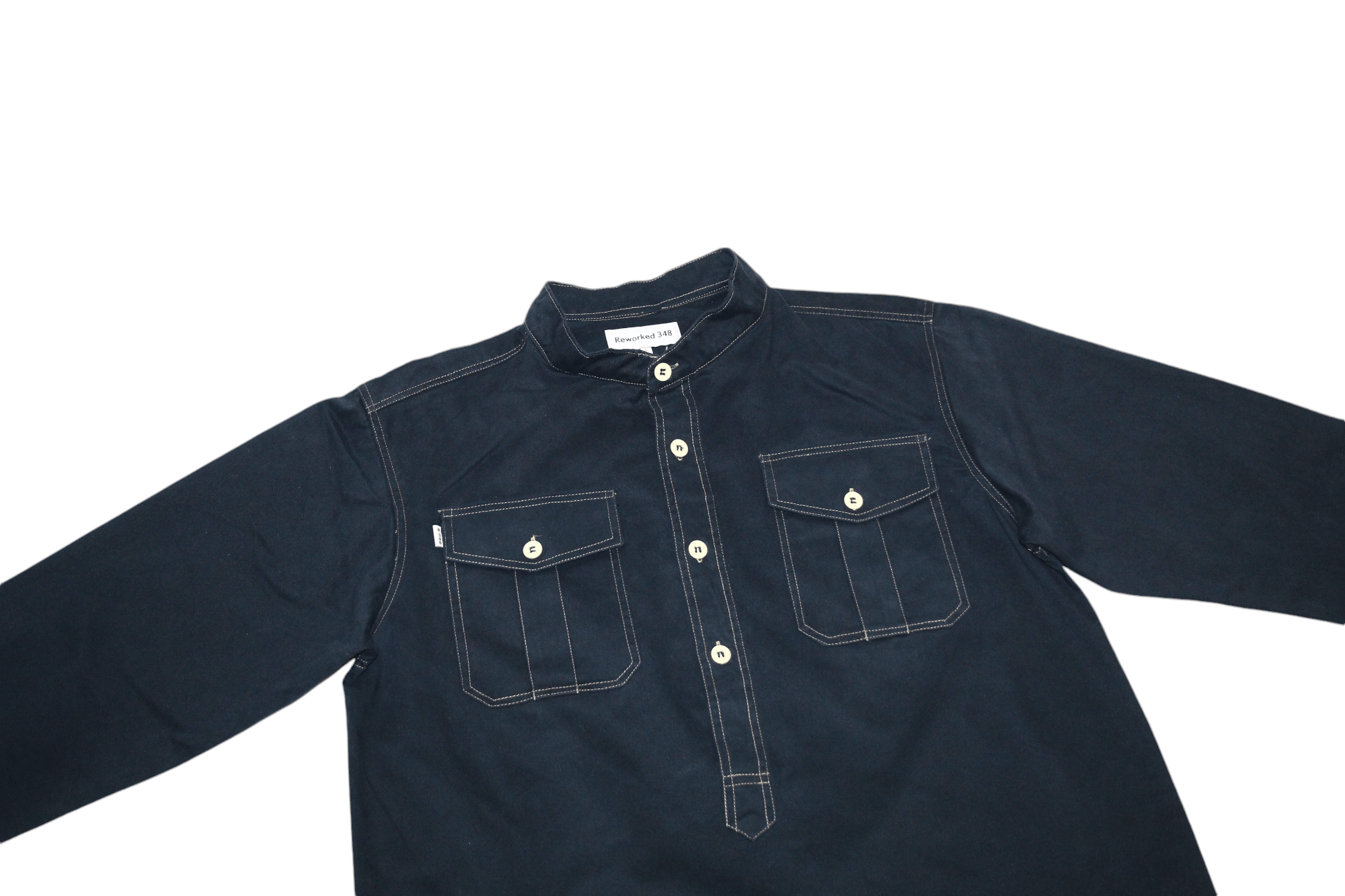 Garment Reproduction of Workers Reworked 348 military & workwear redesigned denim overshirt Size US L / EU 52-54 / 3 - 5 Thumbnail