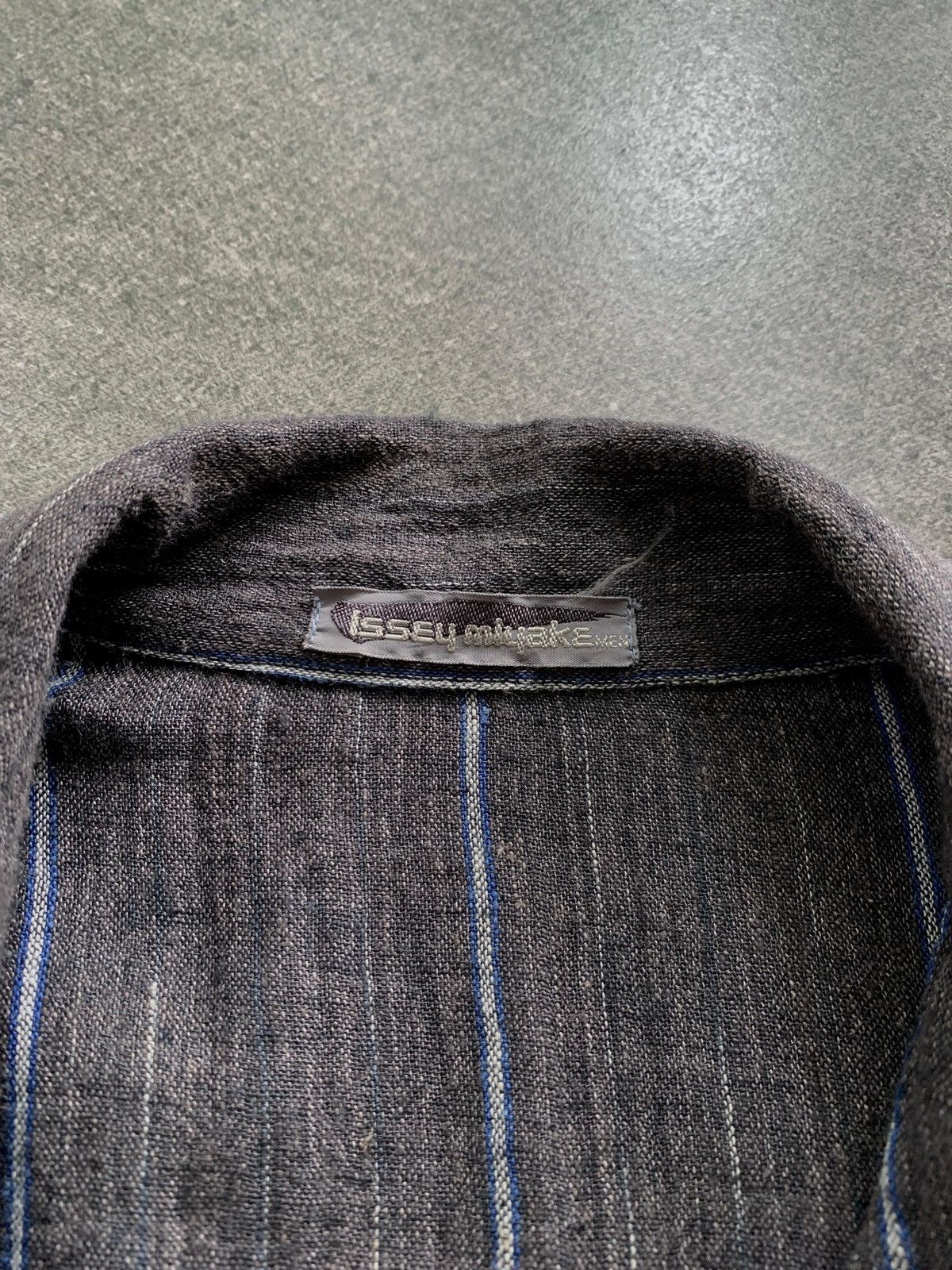 Issey Miyake FREE TAX! 90s Linen Relaxed Striped Shirt Size US L / EU 52-54 / 3 - 7 Thumbnail
