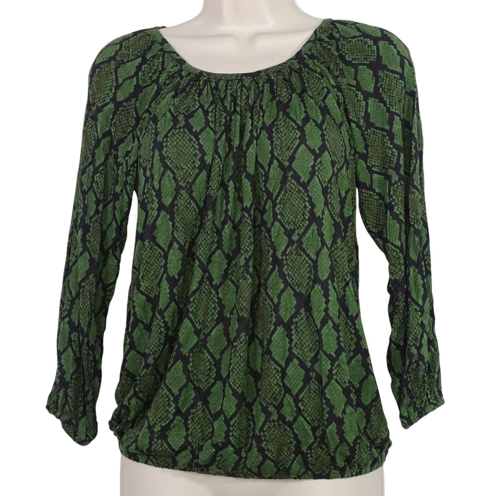 Michael Kors Michael Michael Kors Green Snake Print Knit Top Women Size P Size XXS / US 00 / IT 34 - 1 Thumbnail