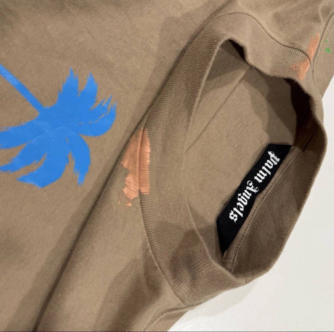 Palm Angels Palm Angels Palm Tree Tshirt Beige Size US M / EU 48-50 / 2 - 2 Thumbnail
