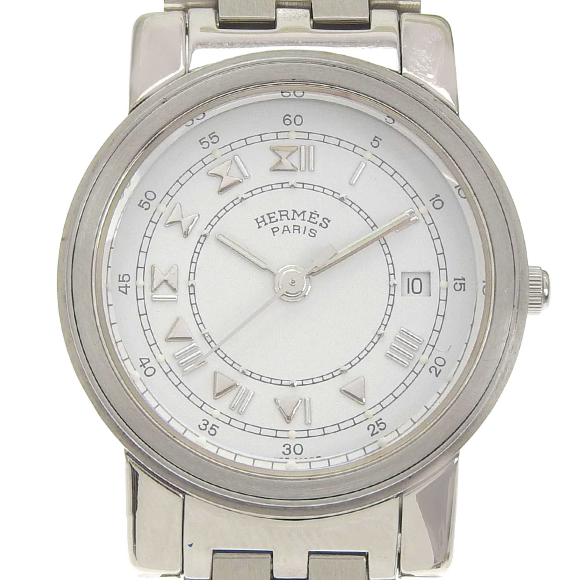 Hermes Hermès Carrick Women's Stainless Steel Quartz Watch with Analog Display and White Dial Size ONE SIZE - 1 Thumbnail