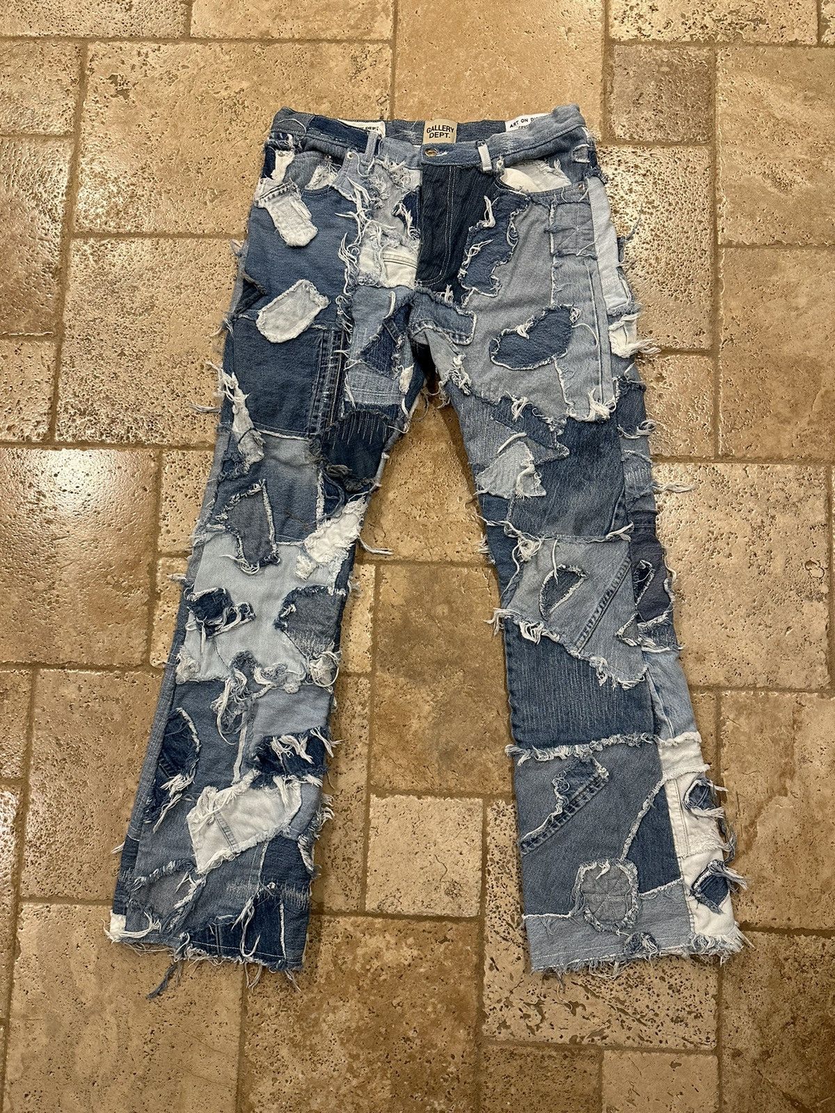 image of Gallery Dept Recyled Logan Patchwork Blue Denim, Men's (Size 34)