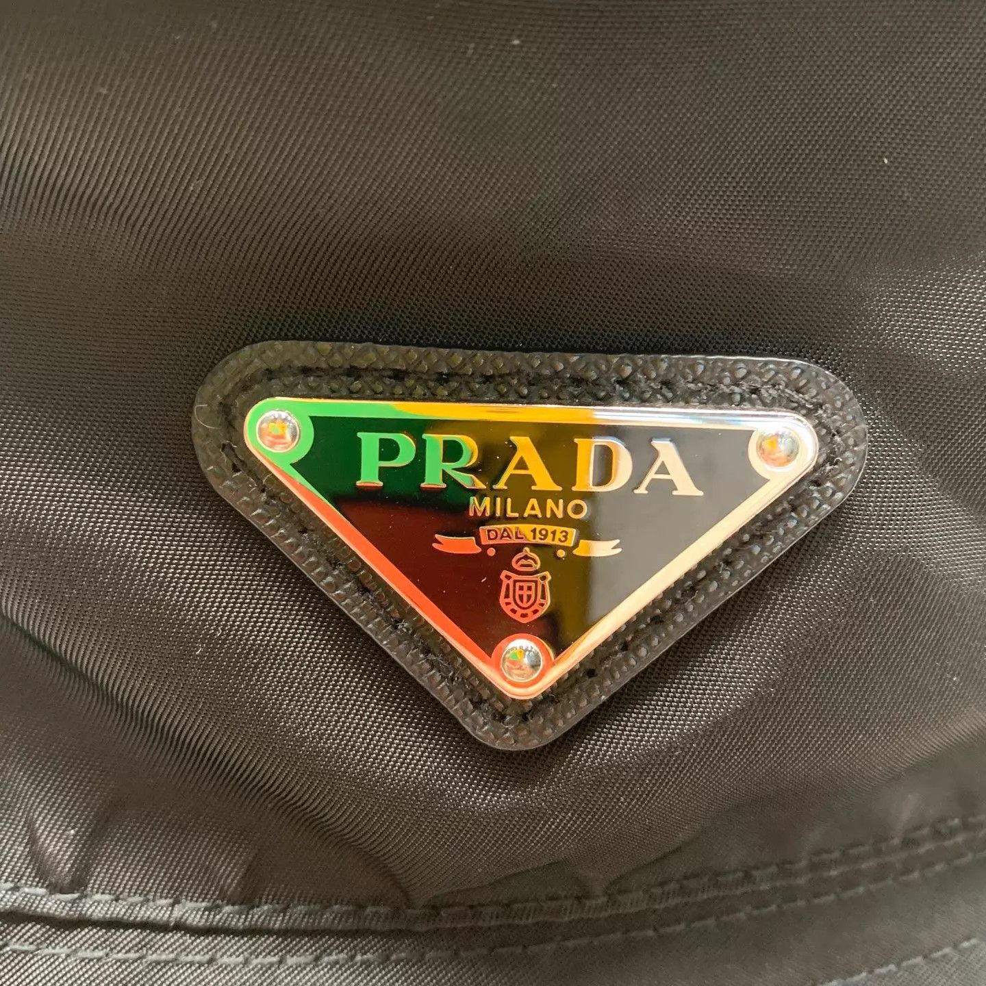 Prada Prada Black Tri Logo Nylon Bucket Hat S 95% JZ1786 Size ONE SIZE - 5 Thumbnail