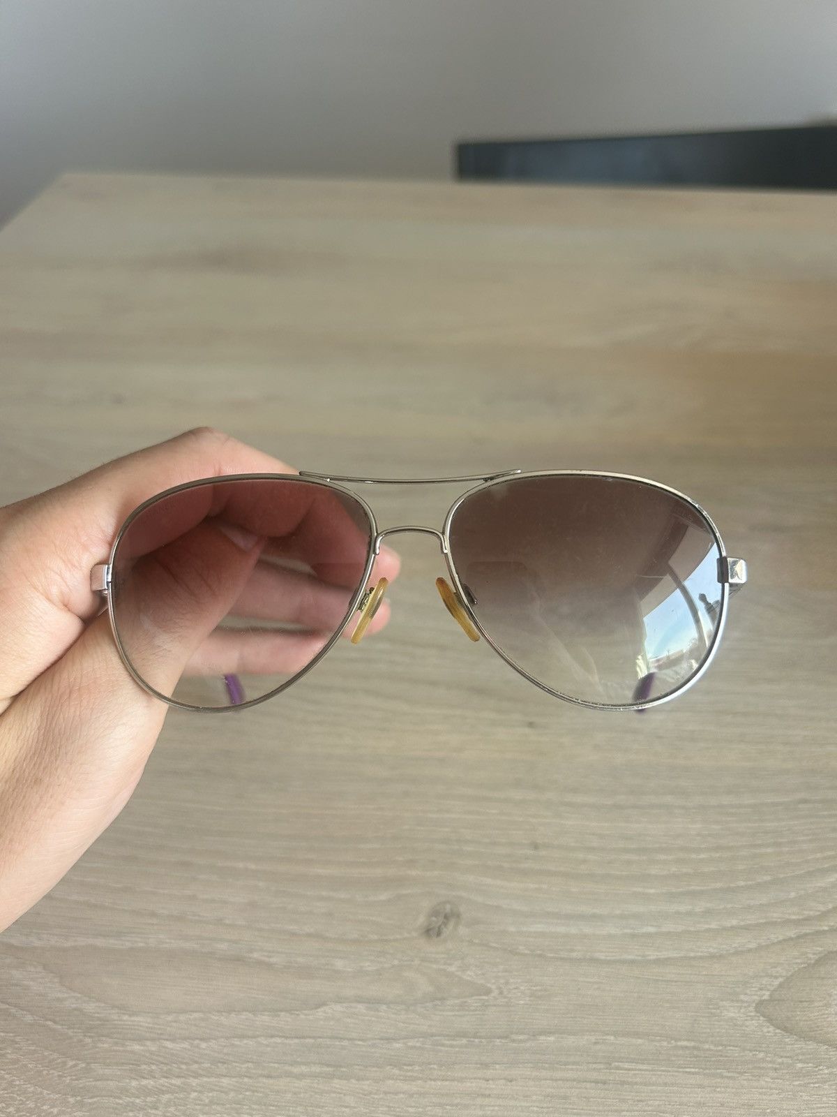 Chanel Silver/Purple Gradient 4179 Miroir Aviator Sunglasses Size ONE SIZE - 4 Thumbnail