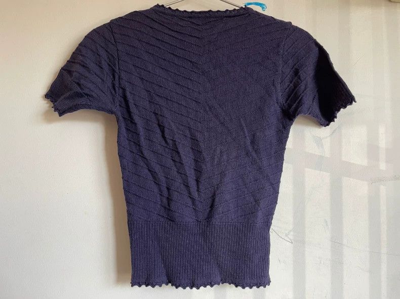 Vivienne Westwood Vivienne Westwood Purple wool wavy v-neck top Size S / US 4 / IT 40 - 6 Thumbnail