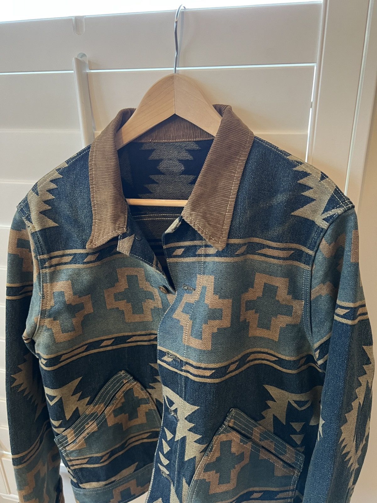 RRL Ralph Lauren RRL Corduroy Trim Valero Jacquard Trucker Jacket Size US S / EU 44-46 / 1 - 5 Thumbnail
