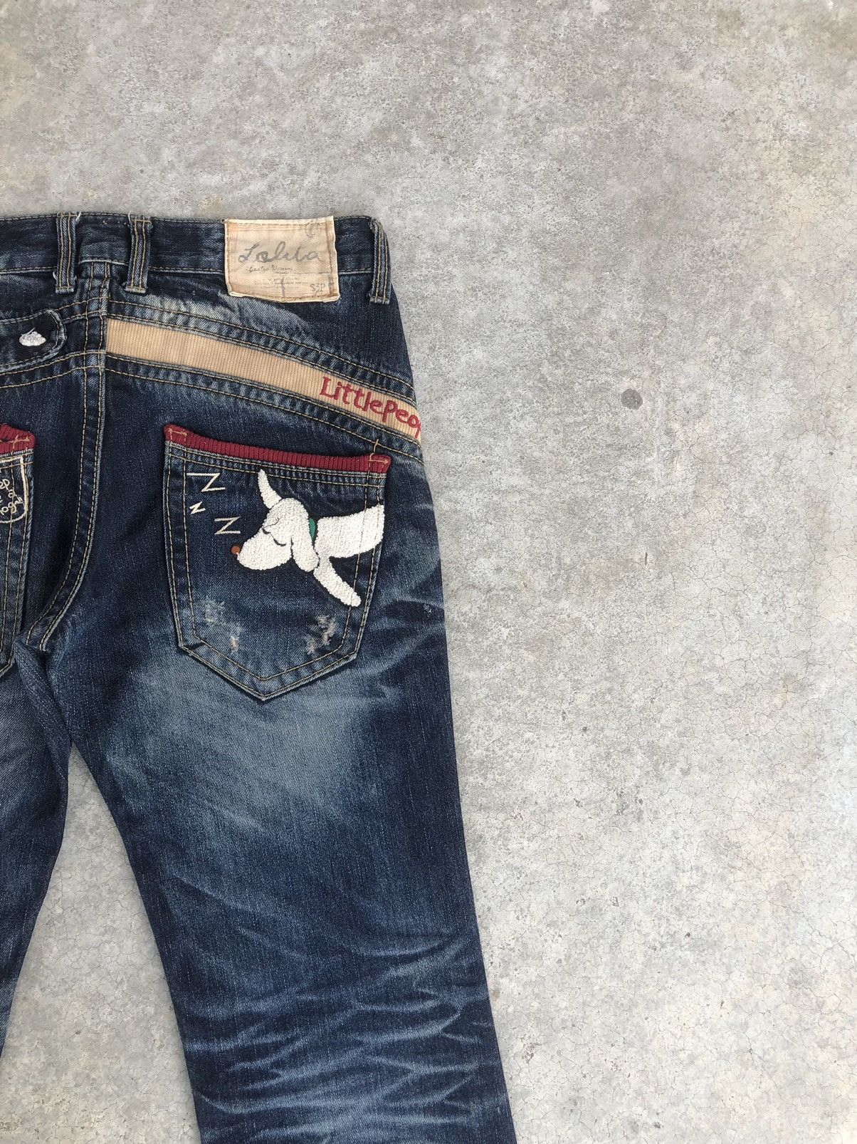 Japanese Brand Rare Yoshitomo Nara Lolita Dog Distressed Jeans Size US 33 - 10 Thumbnail