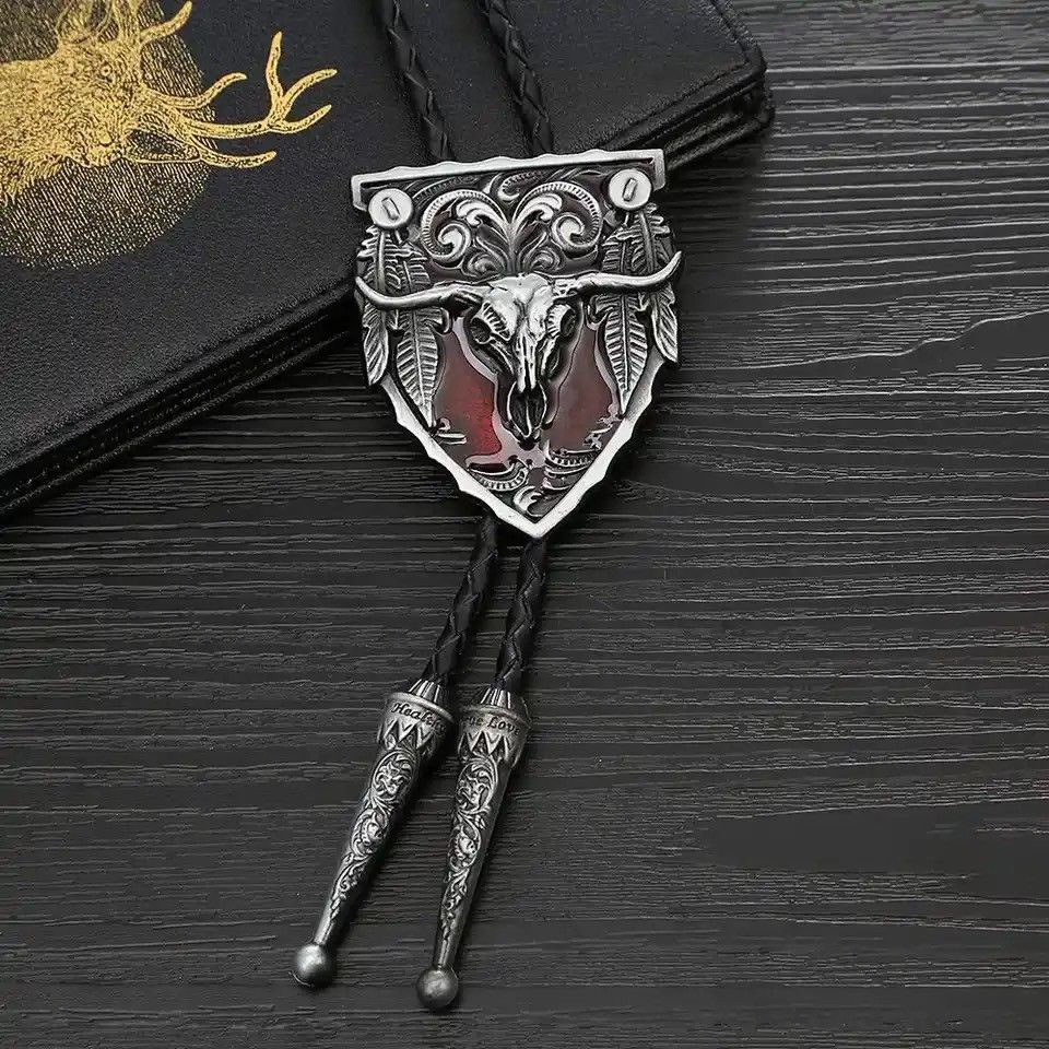 Cowboy Equipment × Vintage Amrican Red long horn bull head Bolo tie Size ONE SIZE - 2 Thumbnail