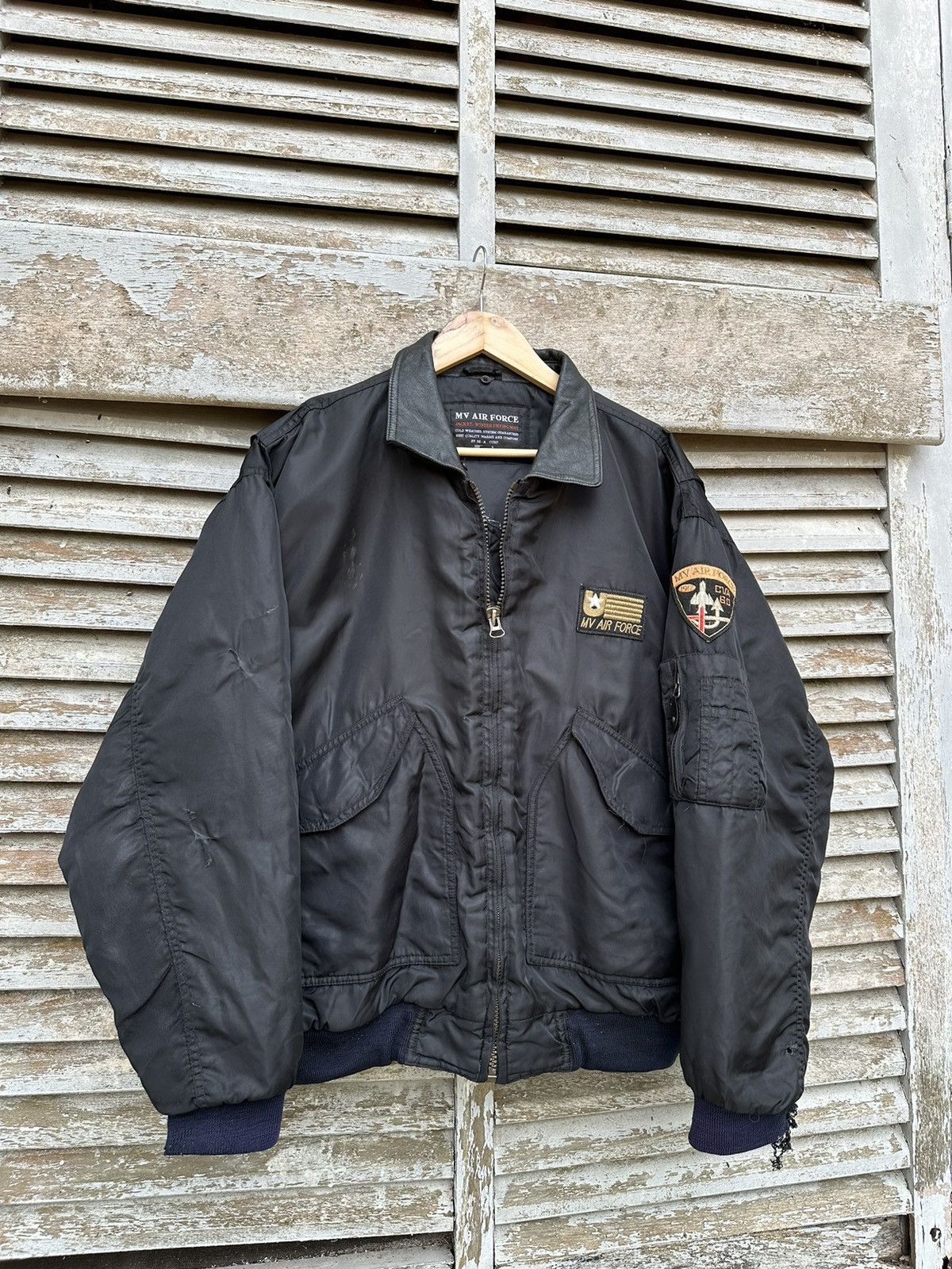 Vintage 🪖Vintage THRASHED MV AIR FORCE OVERSIZED BOMBER JACKET Size US XXL / EU 58 / 5 - 4 Thumbnail