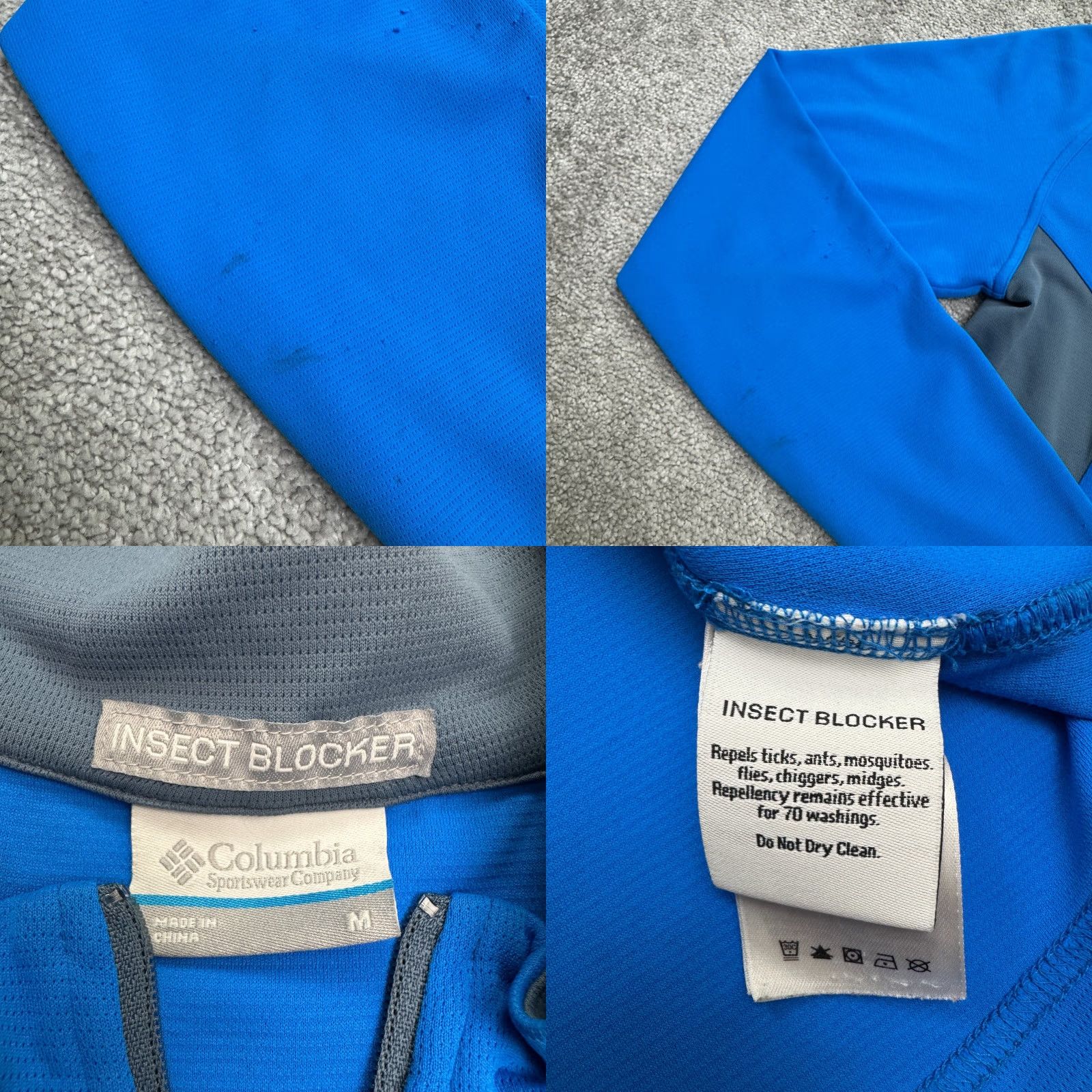 Obey Columbia Insect Blocker 1/4 Zip Pullover Sweatshirt Mens Medium Blue Bug Shield Hoodie Size US M / EU 48-50 / 2 - 8 Thumbnail
