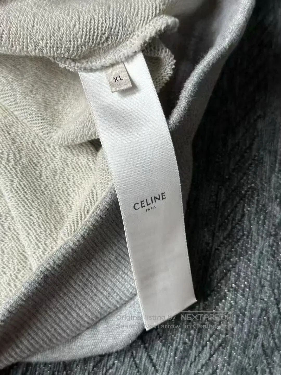 Celine Celine Gray Drawstring Letter Hoodie. Size US XL / EU 56 / 4 - 3 Thumbnail