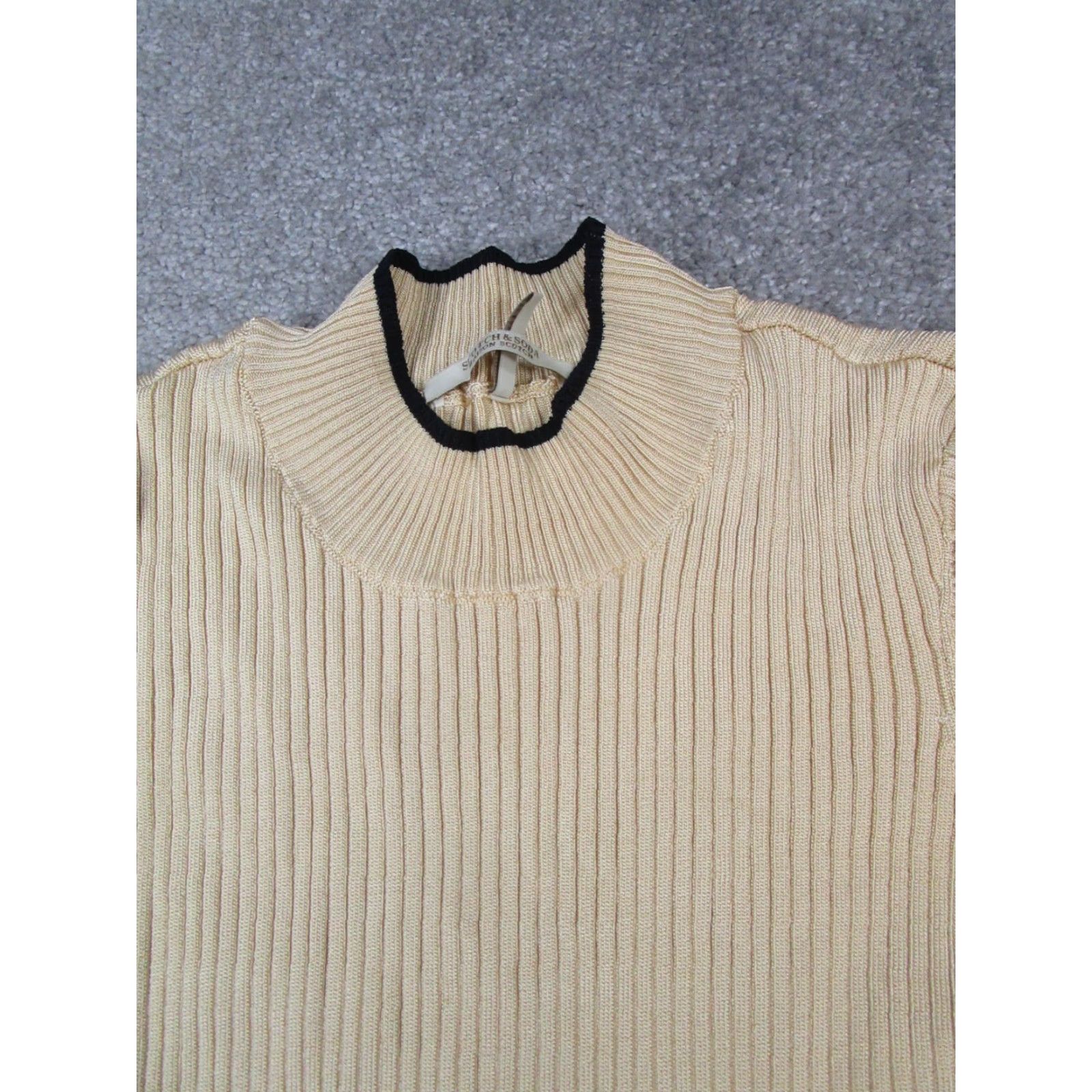 Scotch & Soda Scotch & Soda Sweater Womens Small Brown Knit Ribbed Pullover Regular Fit Mock Neck Long Sleeve Casual Vintage: No Size S / US 4 / IT 40 - 2 Thumbnail