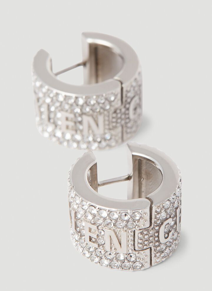 Balenciaga o1srvl11e1124 Size: OS / Logo Hoop Earring Earring Silver Size ONE SIZE - 4 Thumbnail