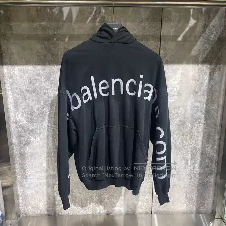 Balenciaga Letter Embroidered Logo Hoodie