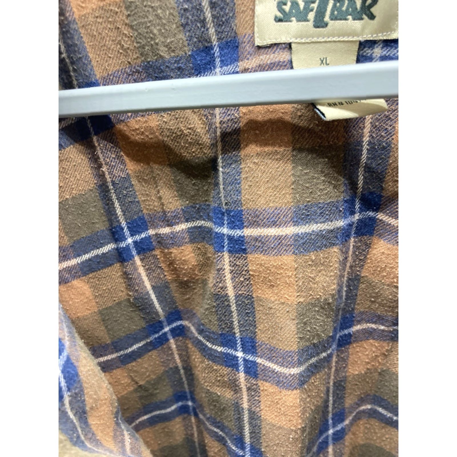 SafTbak VINTAGE Saftbak Shirt Jacket Shacket Men XL Khaki Duck Canvas Snap Flannel Lined Pockets Size US XL / EU 56 / 4 - 5 Thumbnail