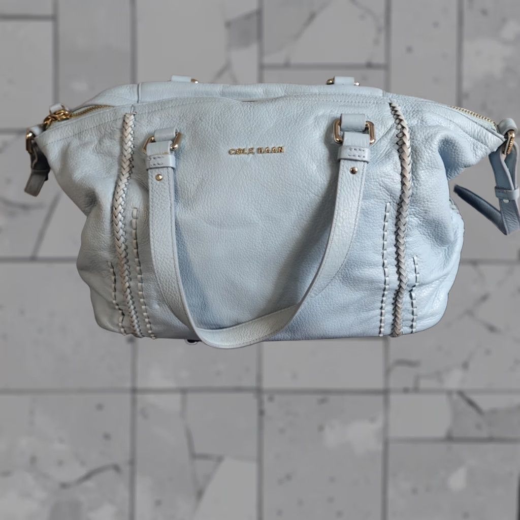 Cole Haan Cole Haan Womens Bag Crossbody Blue Leather Purse Lined Medium Size ONE SIZE - 1 Thumbnail
