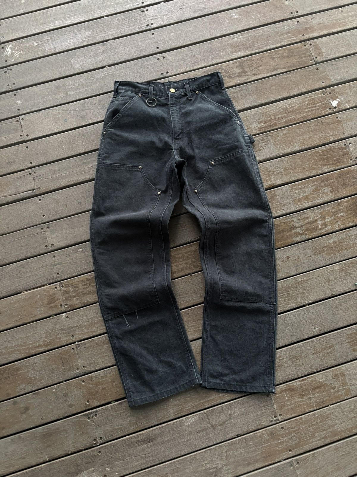 Carhartt ❤️‍🔥SOLD❤️‍🔥Vintage Faded Carhartt Doubleknee B01-BLK🖤 Size US 28 / EU 44 - 4 Thumbnail