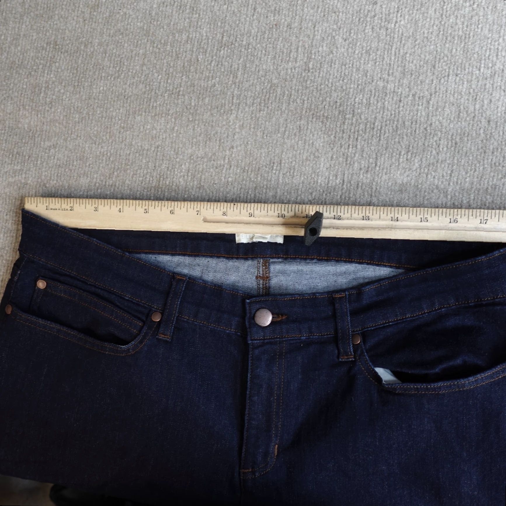 Eileen Fisher Eileen Fisher Womens Jeans 18 Blue Solid Organic Cotton Blend Denim 5-Pocket Straight Stretch Size 40" / US 18 - 6 Thumbnail